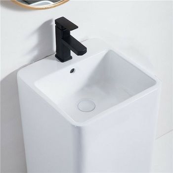 Раковина CeramaLux 40 P7004L Белая — фото 2, Раковины напольные