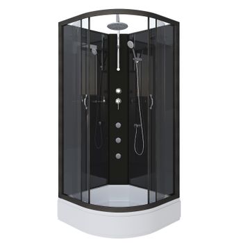 Душевая кабина Niagara Classic NG-6501-14BKTG (90х90х210) средний поддон(26см),черный,стекло тониров — фото 2, Душевые кабины