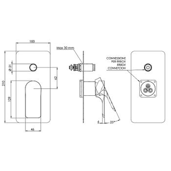 Смеситель для душа Remer Infinity I09KBNPO Никель матовый брашированный — фото 2, Смеситель для душа