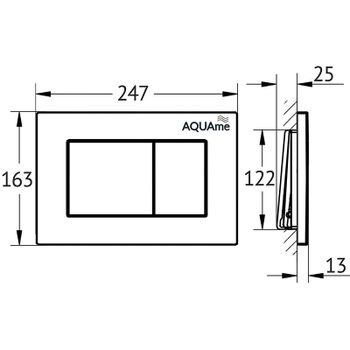 Клавиша смыва AQUAme AQM4102B Черная — фото 2, Кнопки смыва