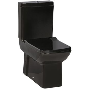 Унитаз компакт Creavit Lara LR360-11SI00E-0000 Черный без бачка и сиденья — фото 1, Напольные унитазы