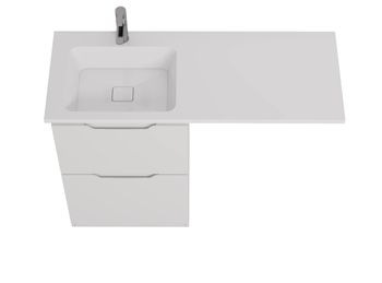 Тумба Bona, 60 см, напольная, 2 ящика, белый глянец — фото 4, Тумбы под раковину