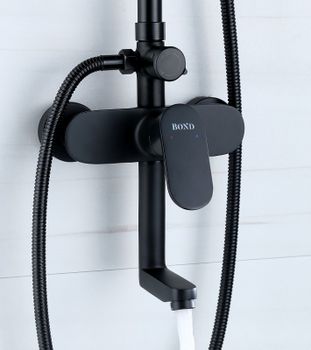 Душевая система Bond B01-9188 Черная матовая — фото 3, Душевые стойки
