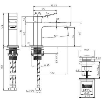 Смеситель для раковины Bossini Aki Z00707.073 Черный матовый — фото 2, Смесители для раковины
