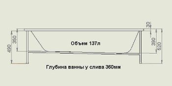 Акриловая ванна Bas Лира 170x70 З 00135 без гидромассажа — фото 2, Акриловые ванны