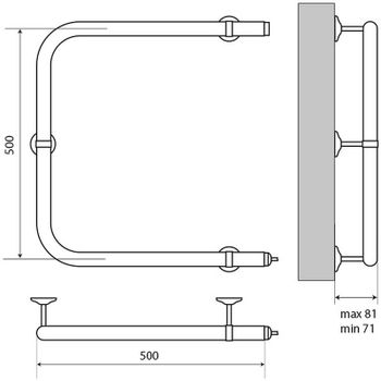 Электрический полотенцесушитель Melodia della vita Moon Electro П-образный 50х50 MTRMNE5050 Полирова — фото 2, Электрические полотенцесушители
