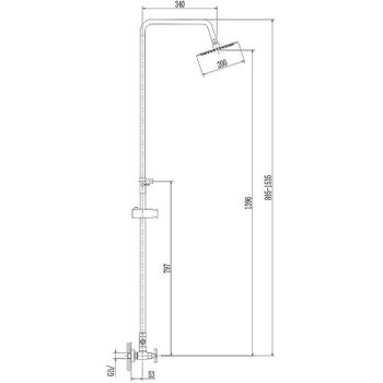 Душевая система Haiba HB24808 Нержавеющая сталь — фото 3, Душевые стойки