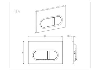 KDI-0000042 (016A) Панель смыва Белая (клавиши прямоугольные) — фото 2, Кнопки смыва