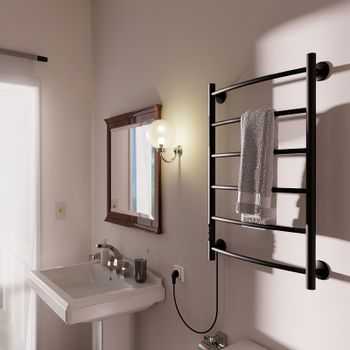 Электрический полотенцесушитель Маргроид Вид 4 800x500 04-8050-1049-9005L левый Черный матовый — фото 4, Электрические полотенцесушители