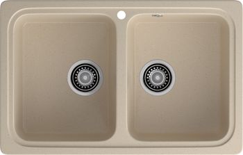 GRANFEST Мойка STANDART 780K 2 чаши 780*510мм кашемир арт.GF- — фото 2, Кухонные мойки