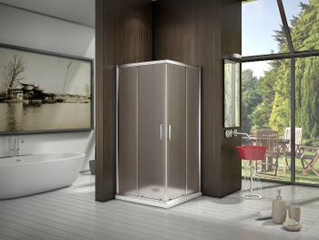 Душевой уголок Good Door Latte CR-90-G-WE 90x90 профиль Белый стекло Grape — фото 3, Квадратные душевые уголки