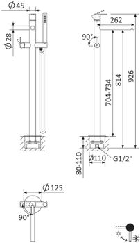 Товар: Напольный смеситель для ванны и душа CEZARES LEAF-VDP-L-NOP - фото 3 Напольный смеситель для ванны и душа CEZARES LEAF-VDP-L-NOP — фото 3, Смесители напольные