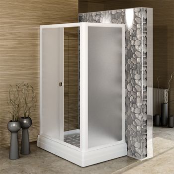 Душевой уголок Radomir Верчелли 121x84 L 1-03-1-1-0-0121 с поддоном профиль Белый стекло матовое — фото 3, Прямоугольные душевые уголки