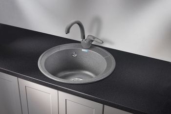 Granula-4802, ГРАФИТ, кухонная мойка, СтандАРТ кварц — фото 2, Кухонные мойки
