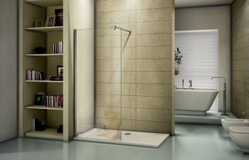 Душевая перегородка Good Door Walk In SP-80-C-CH 80 профиль Хром стекло прозрачное — фото 3, Душевые перегородки