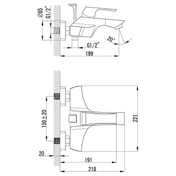 Смеситель для ванны Lemark Unit LM4502C Хром — фото 2, Смеситель для ванны