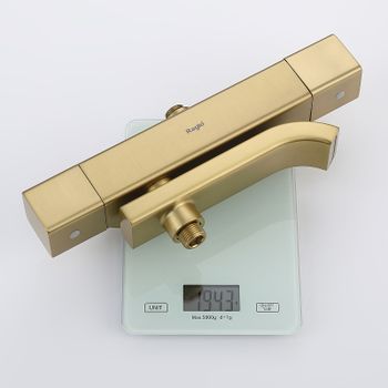 Душевая система Raglo R22.26.03 с термостатом Золото матовое — фото 9, Душевые стойки