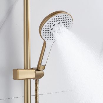 Душевая система Rose R39G R3936G Золото матовое — фото 20, Душевые стойки