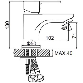 Смеситель для раковины Ledeme H03 1003L Хром — фото 4, Смесители для раковины