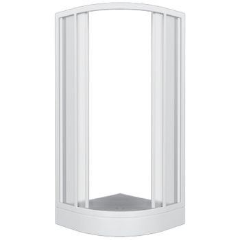 Душевой уголок Bas Басфор 90х90 ШТ00012 профиль Белый стекло Грейп — фото 3, Душевые уголки четверть круга