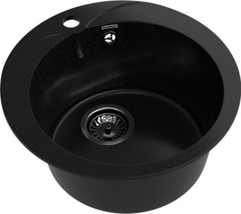 GRANFEST Мойка RONDO 480 1-чаша D-475мм черный арт.GF- — фото 1, Кухонные мойки