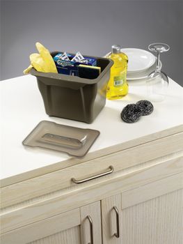 Контейнер с крышкой BIO-5L ALBIO, серый пластик ALVEUS — фото 3, Аксессуары для кухни