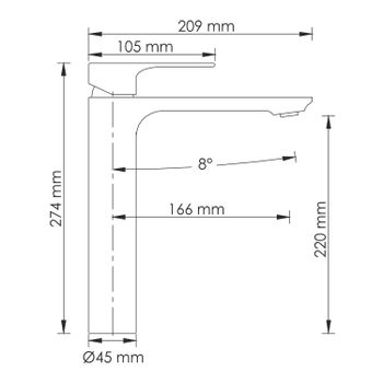 Mindel 8503H Смеситель для умывальника — фото 11, Смесители для раковины