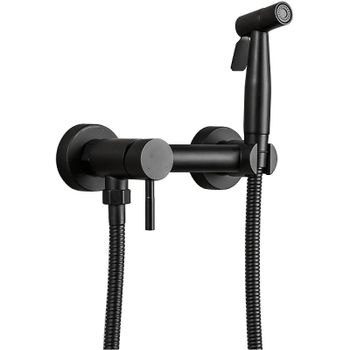 Гигиенический душ со смесителем Haiba HB5510-7 Черный матовый — фото 1, Гигиенические души