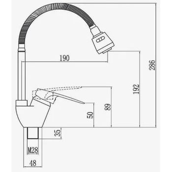 Смеситель для кухни D-Lin D150628-1T Хром Черный — фото 2, Смесители для кухни