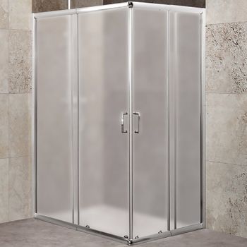 Душевой уголок BelBagno Unique 115х90 UNIQUE-AH-2-100/115-75/90-P-Cr профиль Хром стекло рифленое — фото 1, Прямоугольные душевые уголки