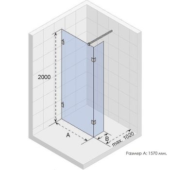 Душевая перегородка Riho SZ Scandic NXT X402 157 G001128120 (GX00792C0) профиль Хром стекло прозрачн — фото 2, Душевые перегородки
