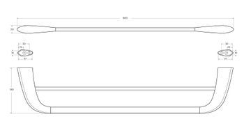 Полотенцедержатель двойной CEZARES LINER-THD-60-01 — фото 2, Прочие аксессуары и комплектующие