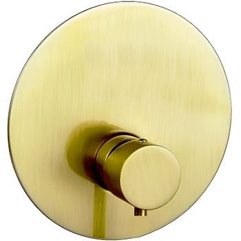 Смеситель для душа Remer Minimal Thermo NT30KBBG с термостатом Золото брашированное — фото 1, Смеситель для душа