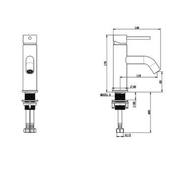Смеситель для раковины Bronze de Luxe Scandi 1451BR Бронза — фото 8, Смесители для раковины