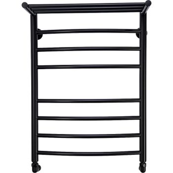 Водяной полотенцесушитель Comfysan Noumi W-8 80x50 014100 с полкой Черный матовый — фото 3, Водяные полотенцесушители