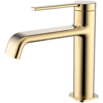 Смеситель для раковины AQUAme Asti AQM6410BG Шлифованное золото — фото 1, Смесители для раковины