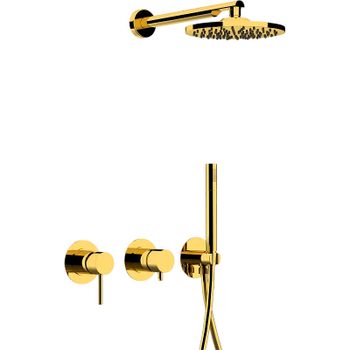 Душевая система Remer X-Style X96S02ODO Золото глянцевое — фото 1, Встраиваемые душевые комплекты