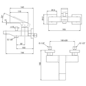 Смеситель для ванны Remer Absolute AU05BO Белый матовый — фото 2, Смеситель для ванны