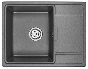 Товар: Granula-6503, ГРАФИТ (ЧЁРНО-СЕРЫЙ), кухонная мойка, кварц - фото 1 Granula-6503, ГРАФИТ (ЧЁРНО-СЕРЫЙ), кухонная мойка, кварц — фото 1, Кухонные мойки