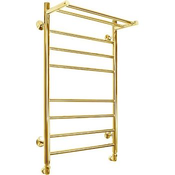 Водяной полотенцесушитель Domoterm Медея с/п П8 500x800 с полкой Золото — фото 3, Водяные полотенцесушители