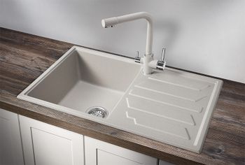 Granula-8002, БАЗАЛЬТ, кухонная мойка, кварц — фото 2, Кухонные мойки