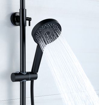 Душевая система Bond B01-8188 Черная матовая — фото 4, Душевые стойки