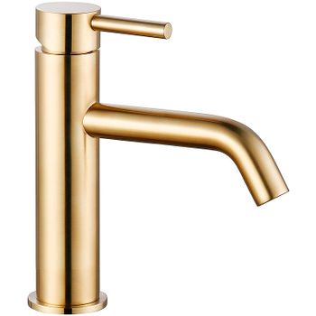 Смеситель для раковины AQUAme Siena AQM6210GG Золото глянцевое — фото 1, Смесители для раковины