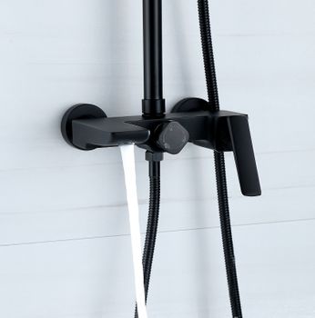 Душевая система Bond B02-9488 Черная матовая — фото 2, Душевые стойки