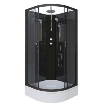 Душевая кабина Niagara Classic NG-6501-14BKT (90х90х210) средний поддон(26см),черный,стекло тонирова — фото 2, Душевые кабины