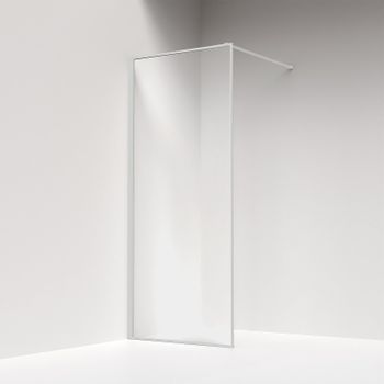 Душевая перегородка Iddis Slide 80 SLI8WS8i23 профиль Белый матовый стекло прозрачное — фото 1, Душевые перегородки