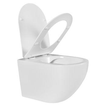 Унитаз подвесной безободковый AQUATEK ЕВРОПА AQ1901-MW 525*360*320 мм, белый матовый, горизонтальный — фото 1, Подвесные унитазы