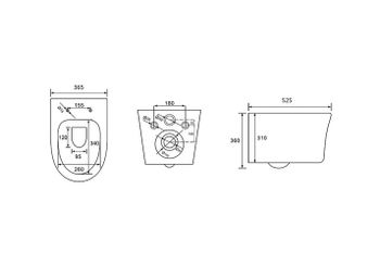 Унитаз подвесной безободковый AQUATEK НИКА AQ2009-00 525*365*360 мм, горизонтальный выпуск, тонкое с — фото 2, Подвесные унитазы