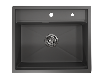 Granula-KS-6051, ГРАФИТ МАТОВЫЙ, стальная кухонная мойка KITCHEN SPACE — фото 1, Кухонные мойки