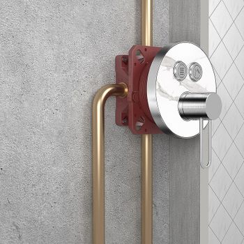 Смеситель для душа AQUAme AQM8801CR с термостатом Хром — фото 2, Смеситель для душа